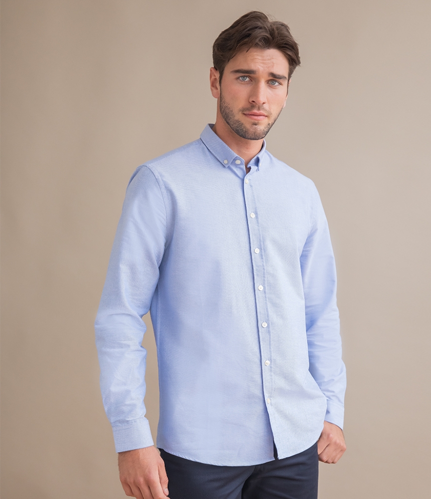 Henbury Modern Long Sleeve Regular Fit Oxford Shirt