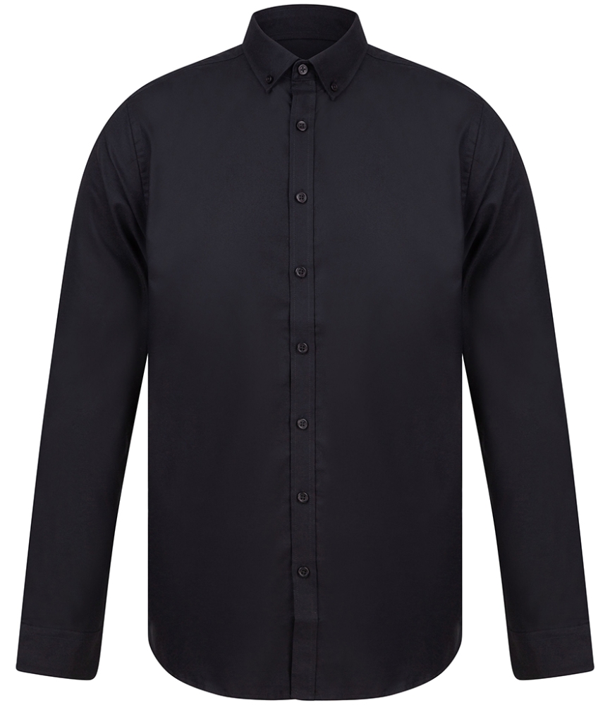 Henbury Modern Long Sleeve Slim Fit Oxford Shirt