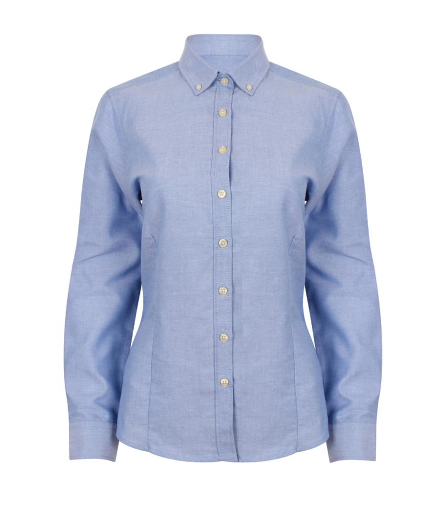 Henbury Ladies Modern Long Sleeve Regular Fit Oxford Shirt