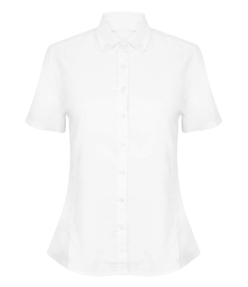 Henbury Ladies Modern Short Sleeve Regular Fit Oxford Shirt