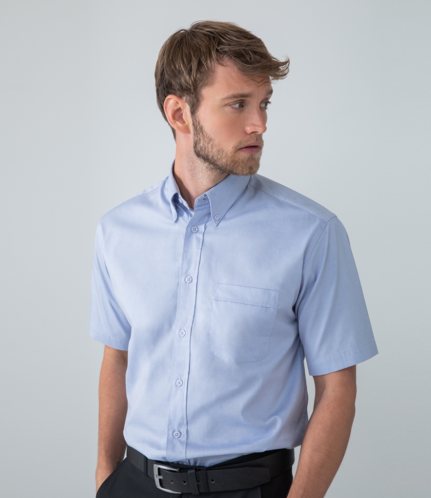 Henbury Short Sleeve Pinpoint Oxford Shirt