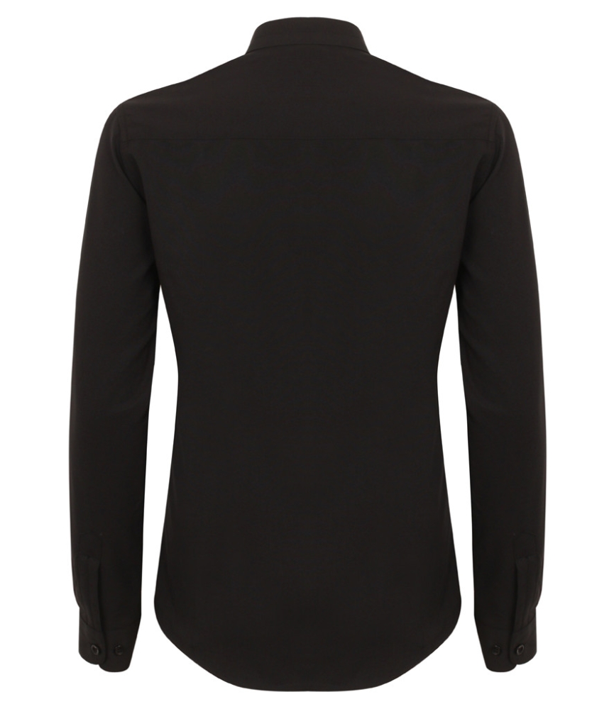 Henbury Ladies Mandarin Roll Sleeve Anti-Bac Wicking Shirt