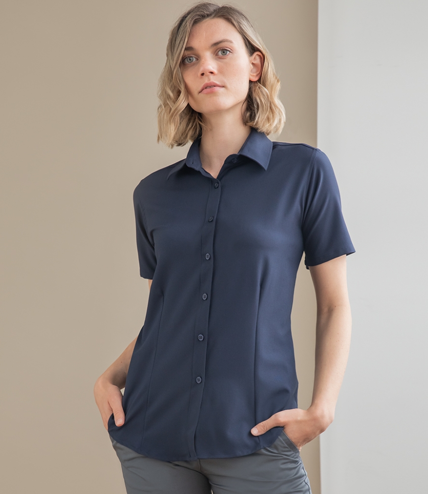 Henbury Ladies Short Sleeve Wicking Shirt