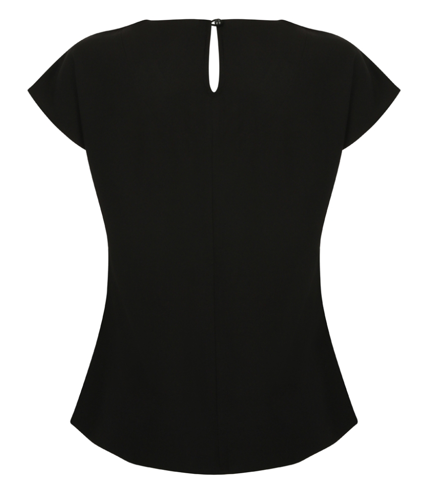 Henbury Ladies Pleat Front Short Sleeve Blouse