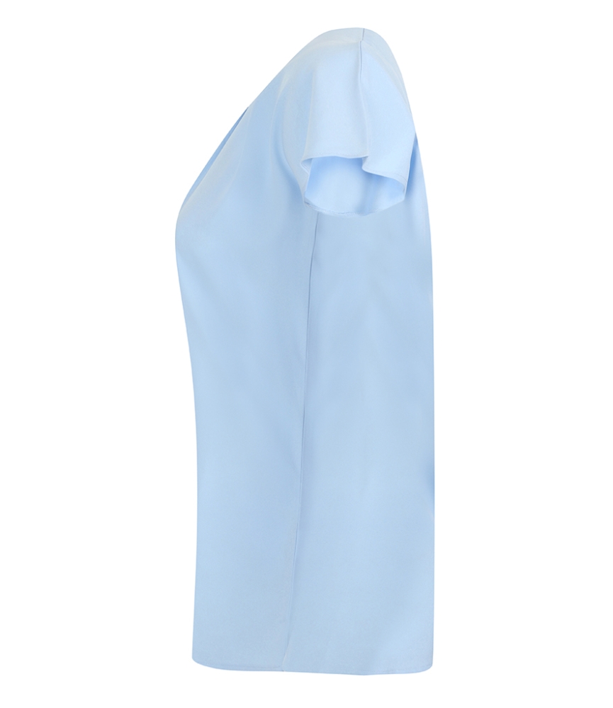 Henbury Ladies Pleat Front Short Sleeve Blouse