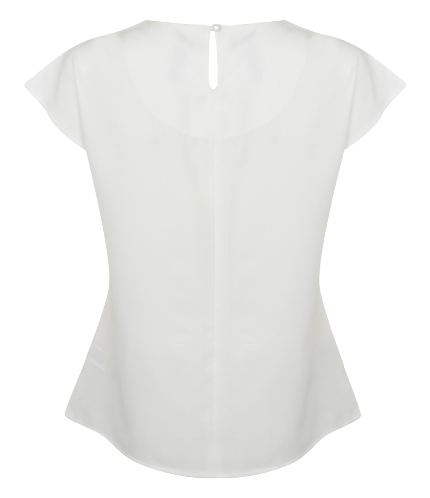 Henbury Ladies Pleat Front Short Sleeve Blouse