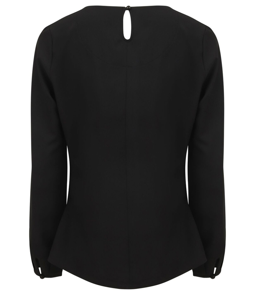 Henbury Ladies Pleat Front Long Sleeve Blouse