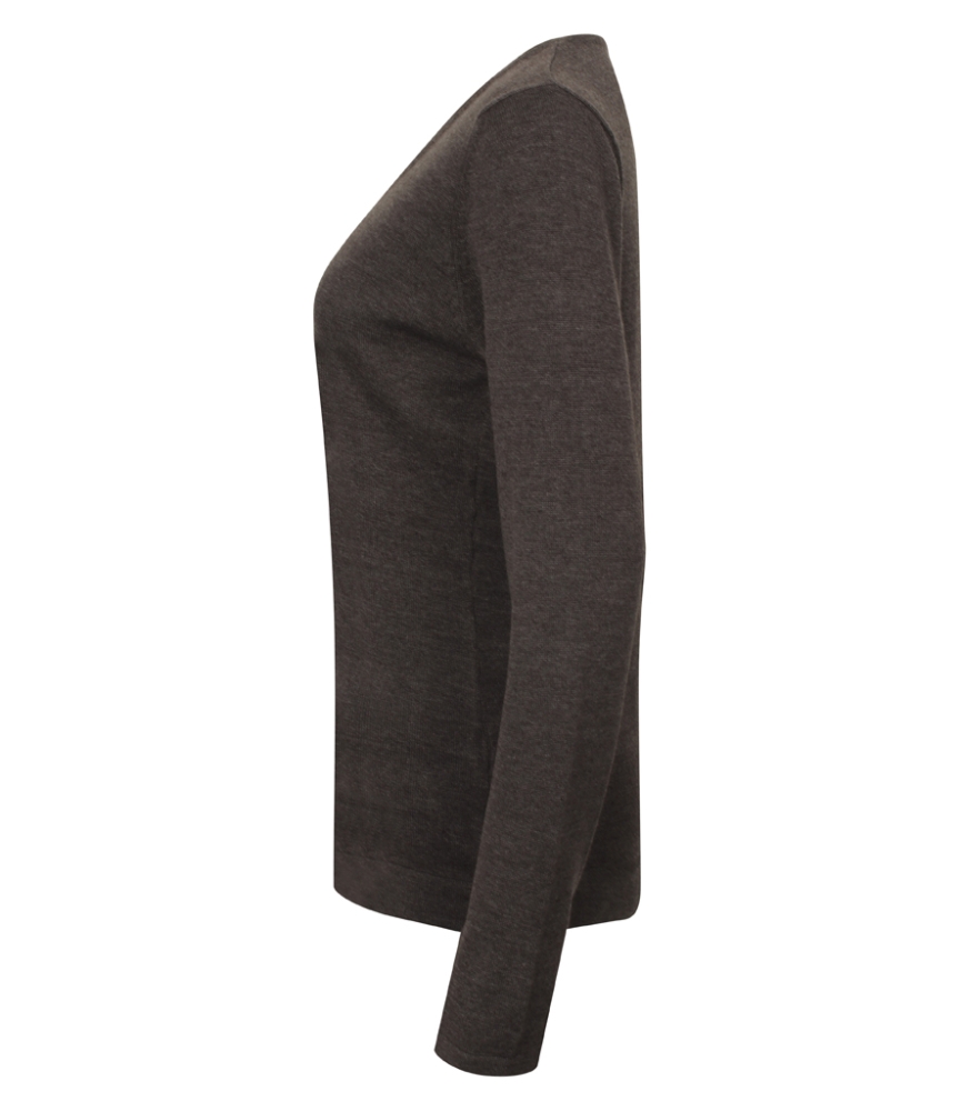 Henbury Ladies Lightweight Cotton Acrylic V Neck Sweater