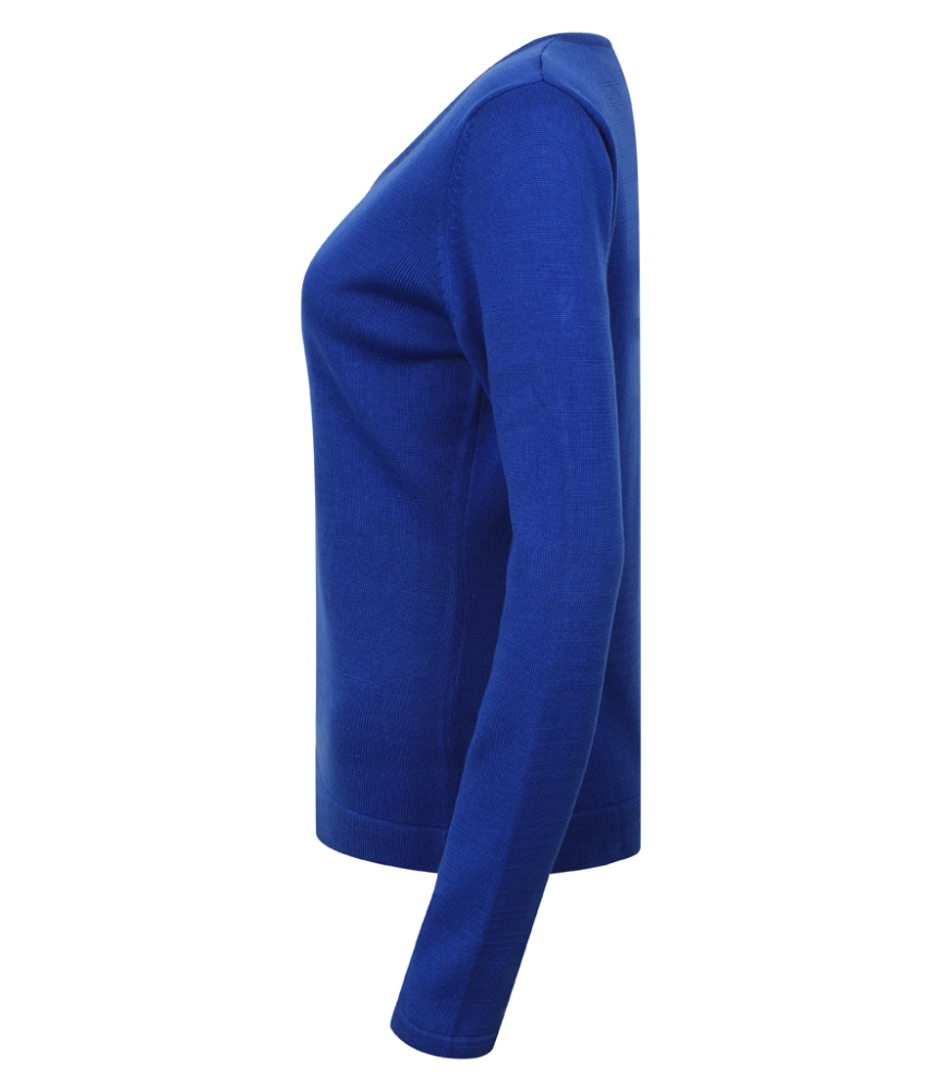 Henbury Ladies Lightweight Cotton Acrylic V Neck Sweater