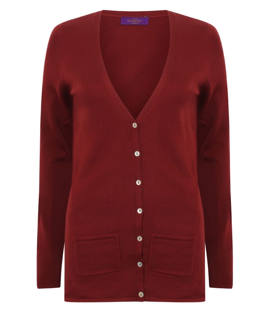 Henbury Ladies Cotton Acrylic V Neck Cardigan