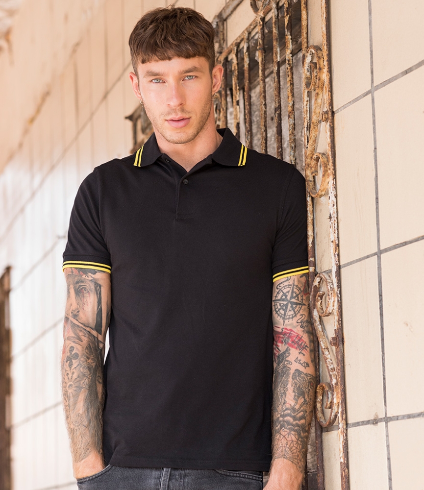 AWDis Stretch Tipped Piqué Polo Shirt
