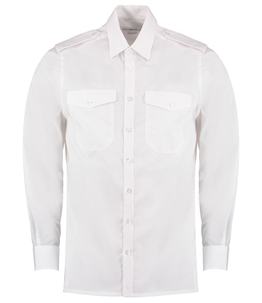 Kustom Kit Long Sleeve Tailored Pilot Shirt
