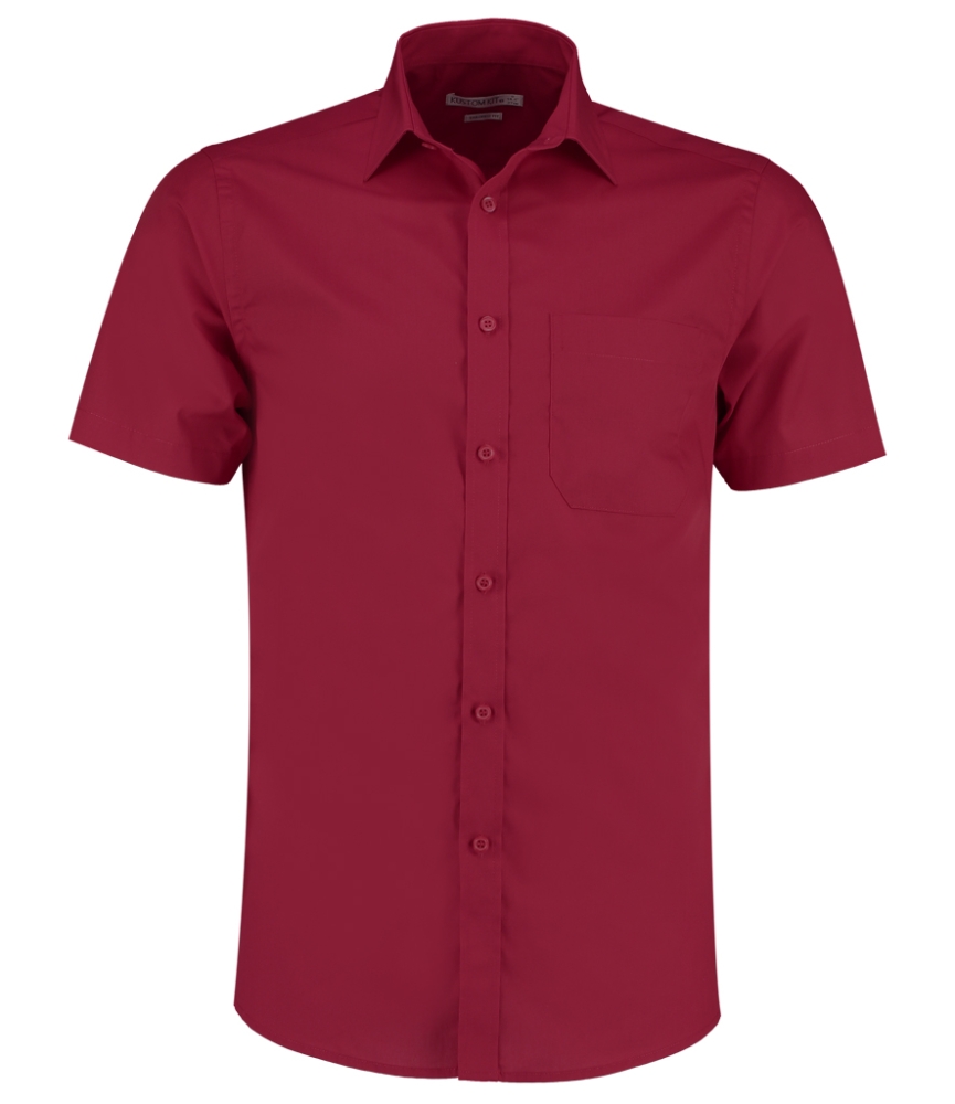 Kustom Kit Short Sleeve Tailored Poplin Shirt