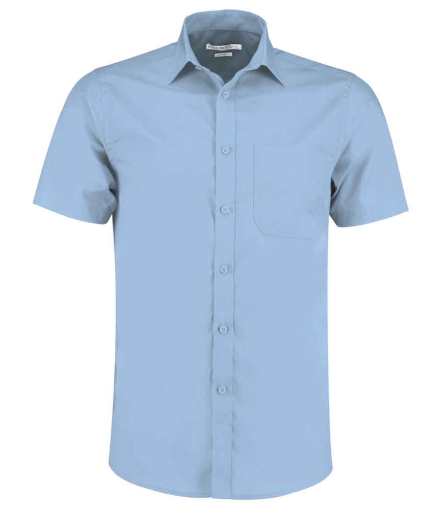 Kustom Kit Short Sleeve Tailored Poplin Shirt