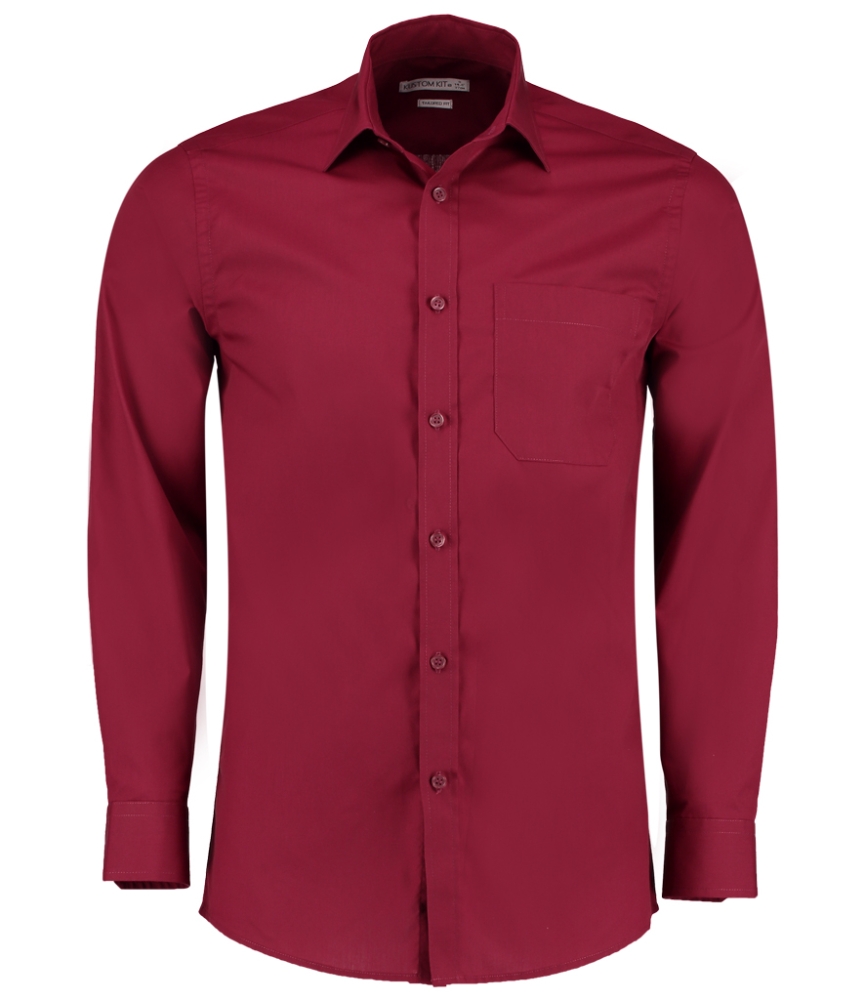 Kustom Kit Long Sleeve Tailored Poplin Shirt