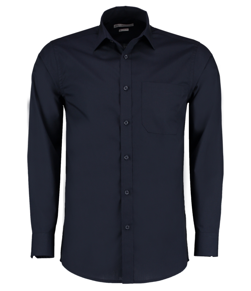 Kustom Kit Long Sleeve Tailored Poplin Shirt