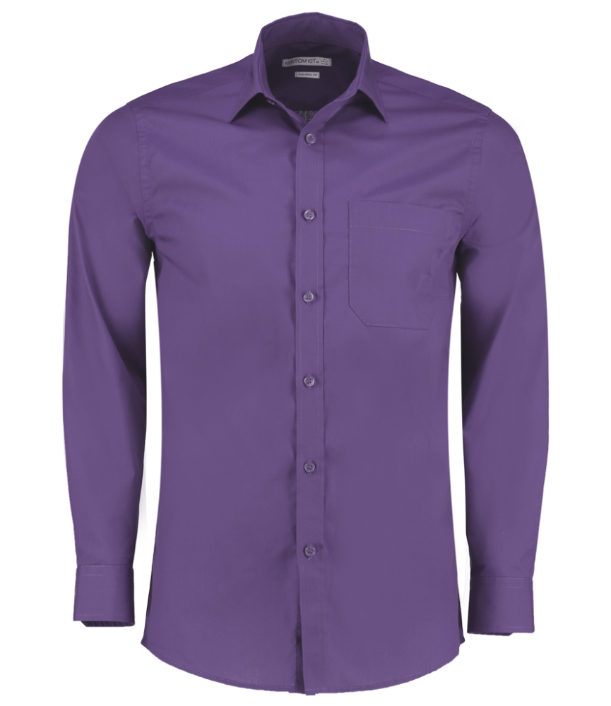 Kustom Kit Long Sleeve Tailored Poplin Shirt