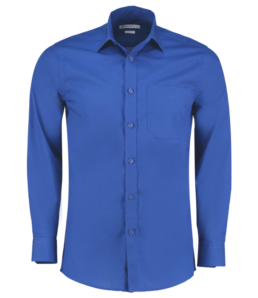 Kustom Kit Long Sleeve Tailored Poplin Shirt