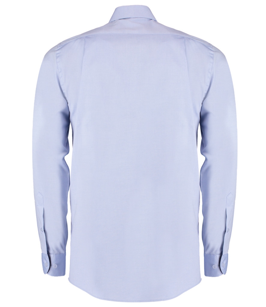 Kustom Kit Premium Contrast Long Sleeve Tailored Oxford Shirt