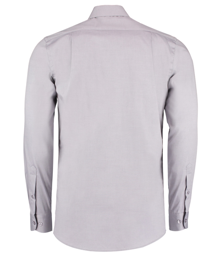 Kustom Kit Premium Contrast Long Sleeve Tailored Oxford Shirt