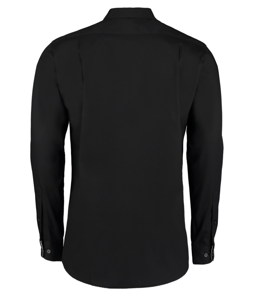 Kustom Kit Premium Long Sleeve Contrast Tailored Oxford Shirt