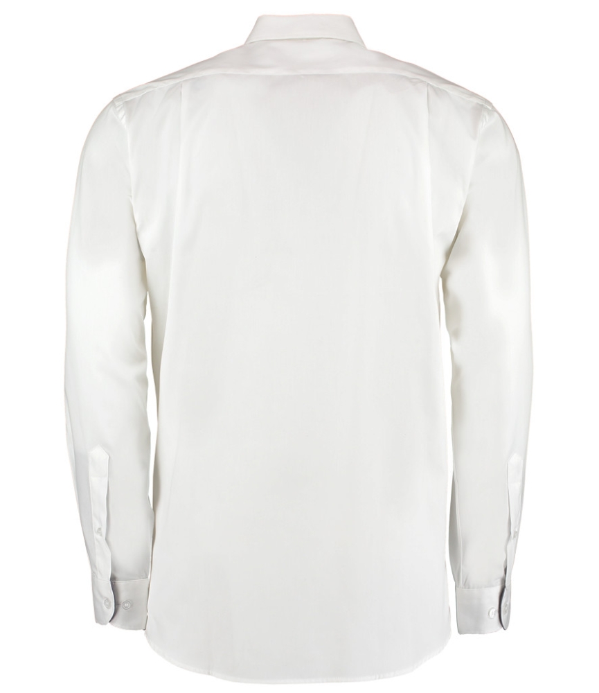 Kustom Kit Premium Long Sleeve Contrast Tailored Oxford Shirt