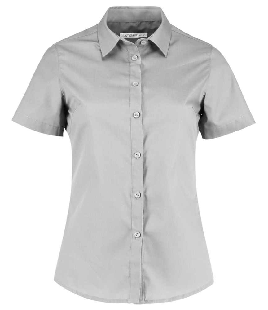 Kustom Kit Ladies Short Sleeve Tailored Poplin Shirt