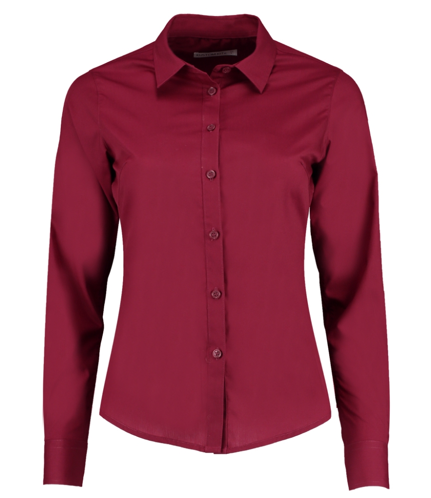 Kustom Kit Ladies Long Sleeve Tailored Poplin Shirt