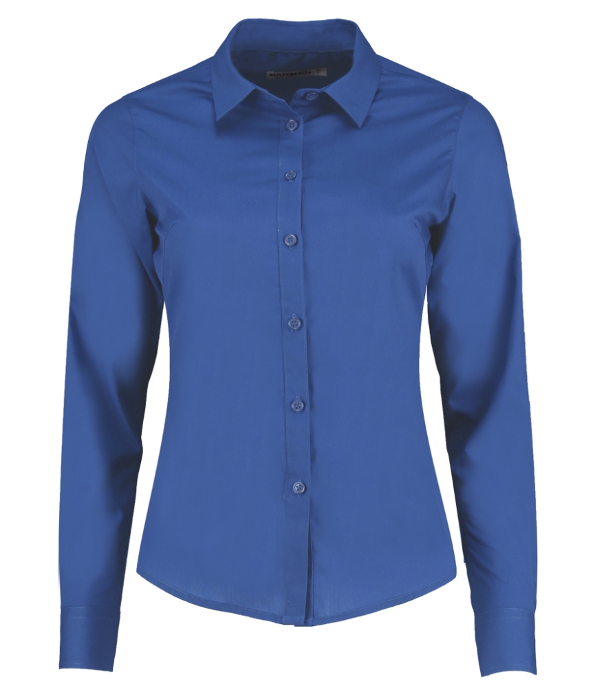 Kustom Kit Ladies Long Sleeve Tailored Poplin Shirt