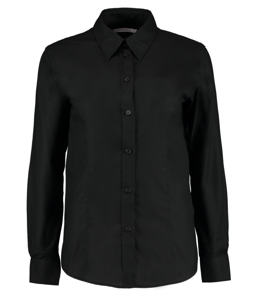 Kustom Kit Ladies Long Sleeve Tailored Workwear Oxford Shirt