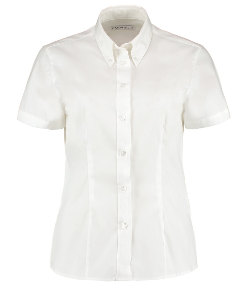 Kustom Kit Ladies Premium Short Sleeve Tailored Oxford Shirt