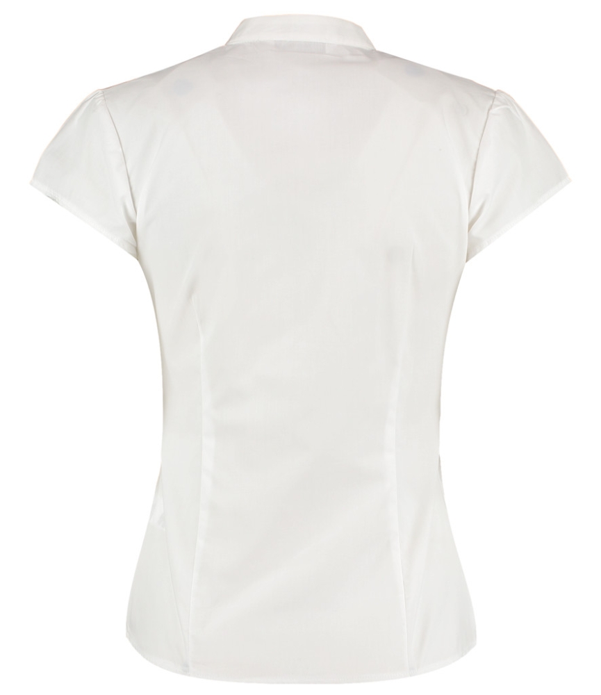 Kustom Kit Ladies Cap Sleeve V Neck Tailored Continental Blouse