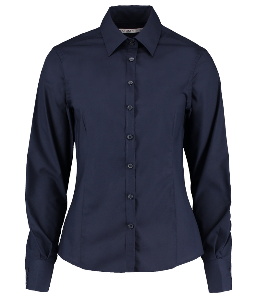 Kustom Kit Ladies Long Sleeve Tailored Business Shirt