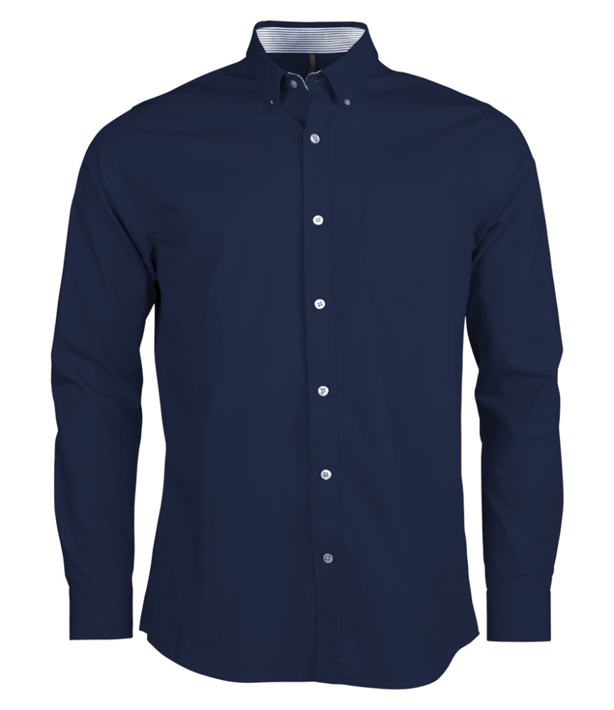 Kariban Long Sleeve Washed Poplin Shirt