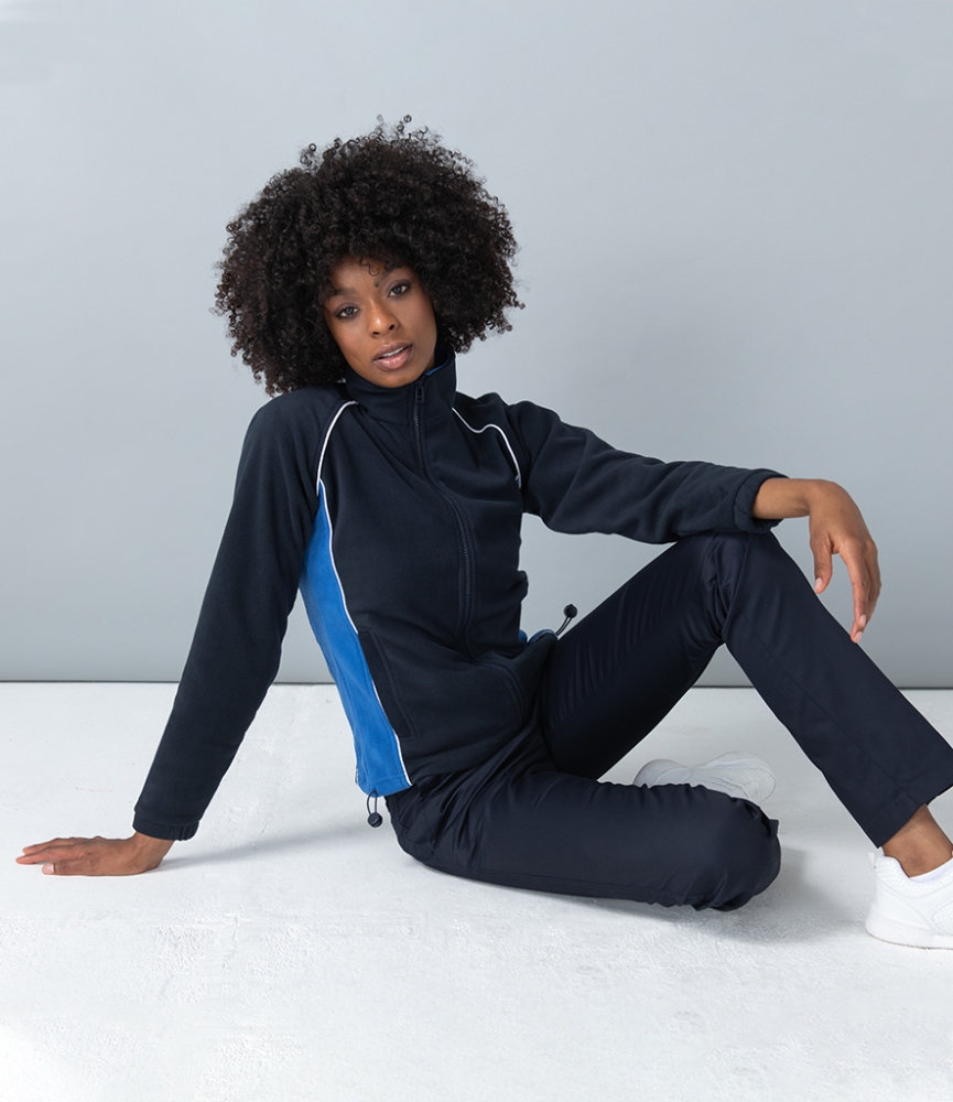 Finden and Hales Ladies Contrast Micro Fleece Jacket