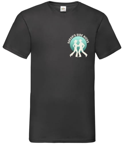 Sarah's Side Kicks Mens Black V Neck