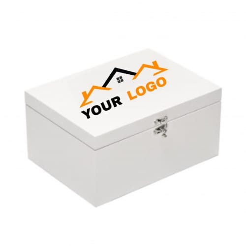 Branded white Wooden Box
