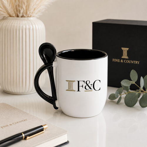 Fine & Country mug with spoon set - pack of x10