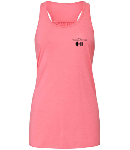Becky PT- Neon Pink Ladies Flowy Racer Back Tank Top  