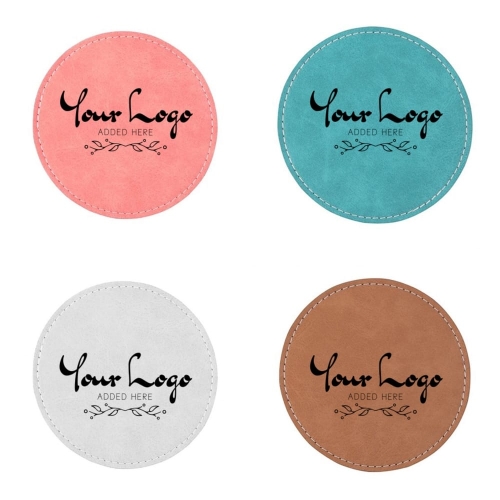 Branded Leather Round Coaster x 10 
