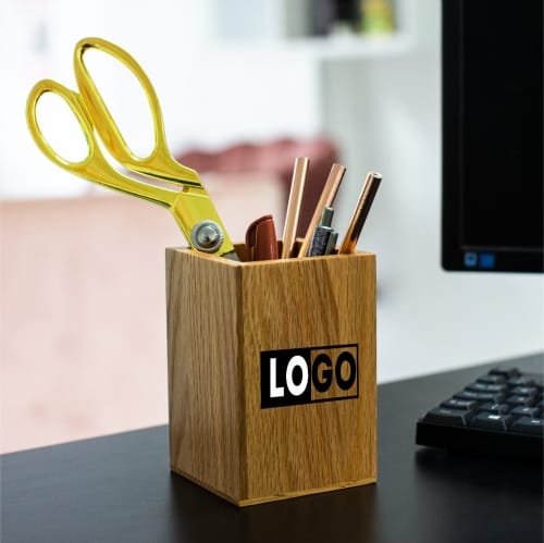 Branded Oak Pen Pot