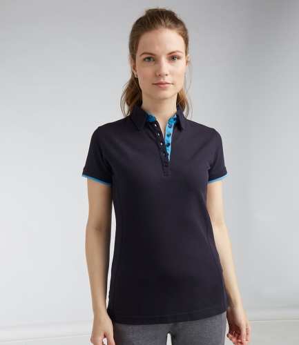 Front Row Ladies Contrast Cotton Piqué Polo Shirt