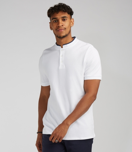 Front Row Stand Collar Stretch Polo Shirt