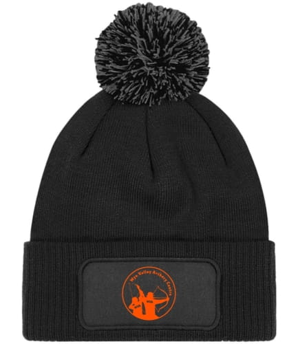 Wye Valley Archary Black Bobble Beanie Hat 