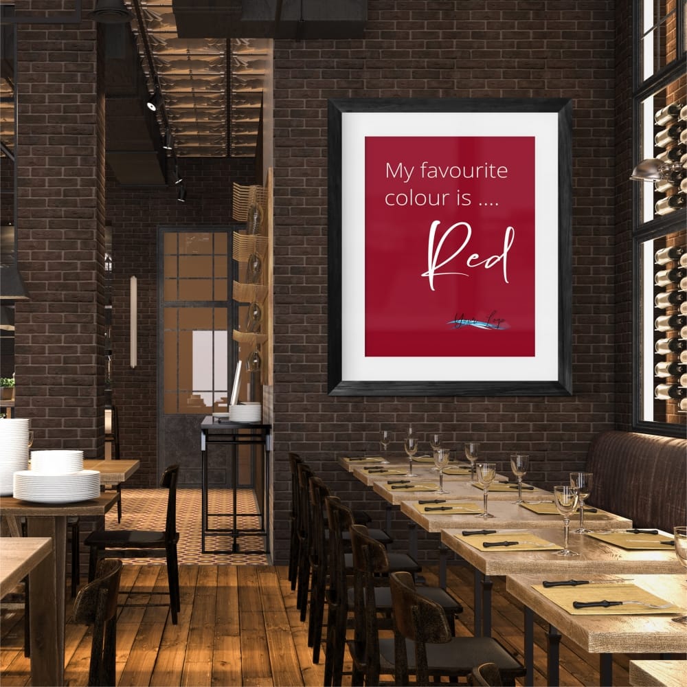 My favourite colour is Red Framed Print