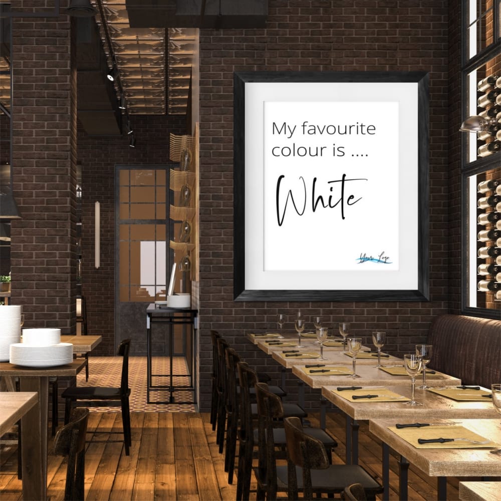 My favourite colour is white Framed Print