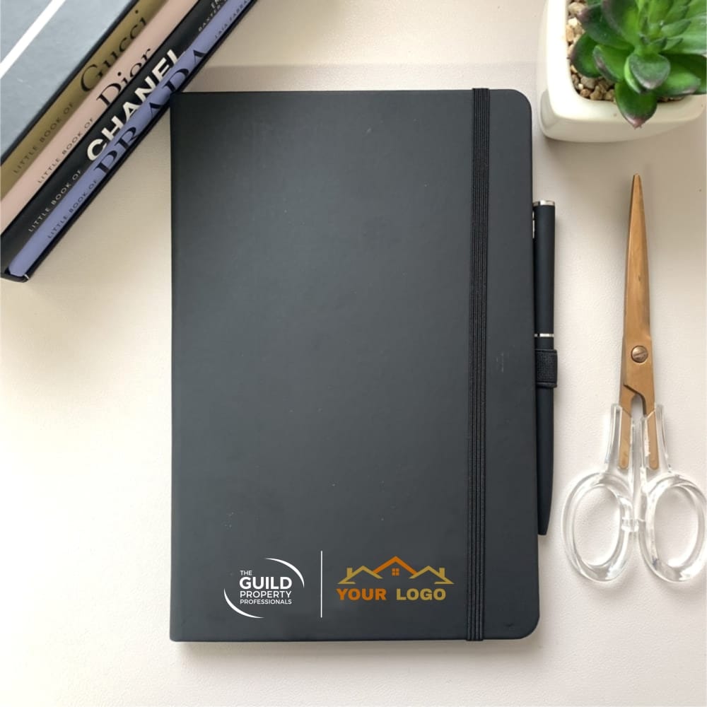Black notepad & pen set - The Guild dual branded