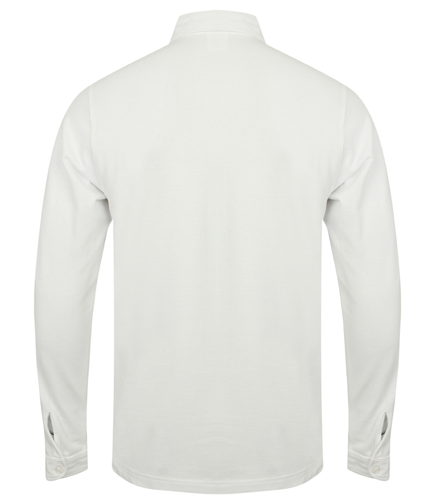 SF Men Long Sleeve Stretch Polo Shirt