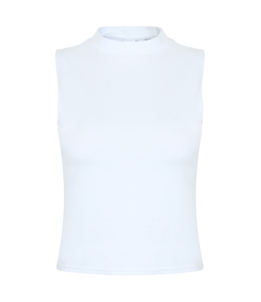 SF Ladies High Neck Crop Vest