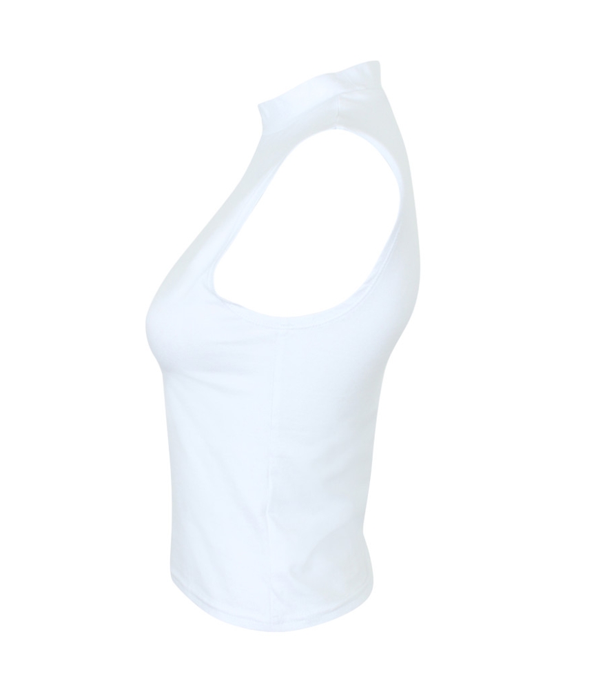 SF Ladies High Neck Crop Vest